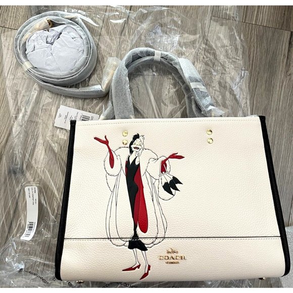 Disney X Coach Dempsey Carryall Cruella Motif 101 Dalmations Chalk CC946 - $478 - Picture 2 of 12